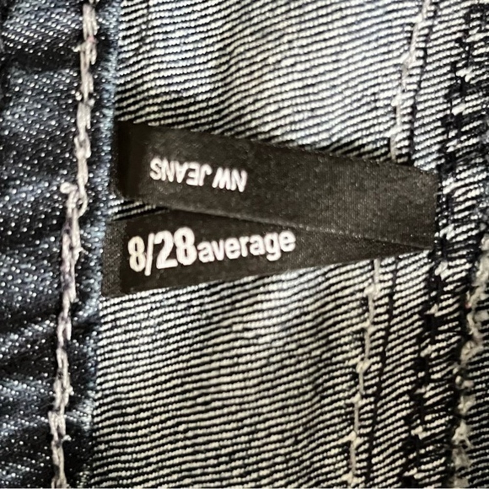 Nine West Jeans Waist 34” Inseam 31”Stretch Bootcut Bling On Pockets Blue - Picture 6 of 8